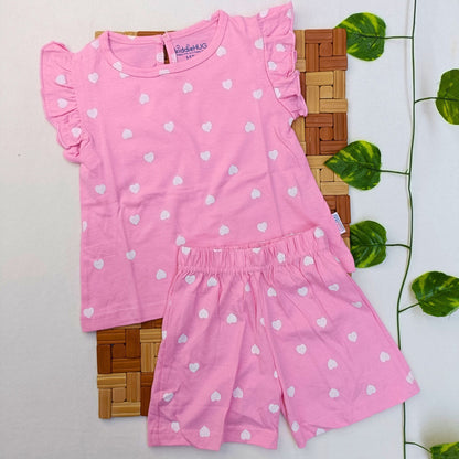 Frill Co-ord set - Pretty hearts