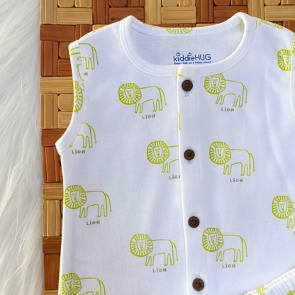 Sleeveless Jabla + Shorts set - Green Lion