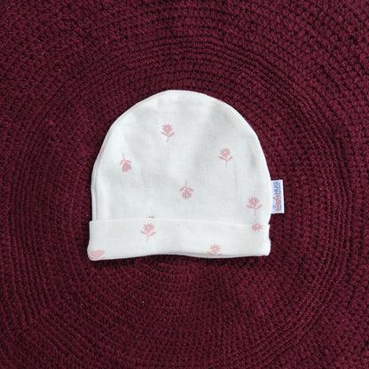 Cotton Cap-Mittens-Booties- Flowers