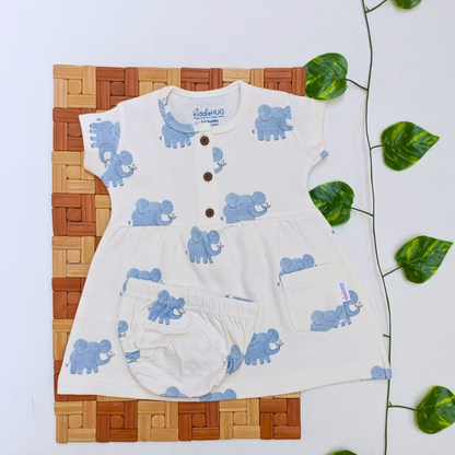 Sleeve Frock + Bloomer set - Elephant