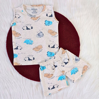 Sleeveless Top & Shorts set - Sleeping Panda
