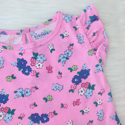 Frill sleeve top & Full pant set - Petal Pop