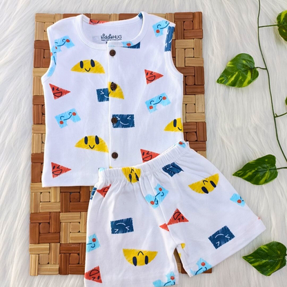 Sleeveless Jabla + Shorts set - Shapes