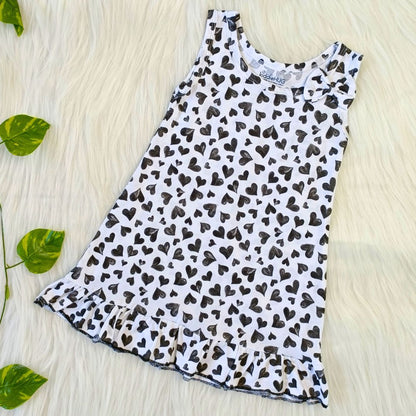 Comfy Frock - B/W Hearts