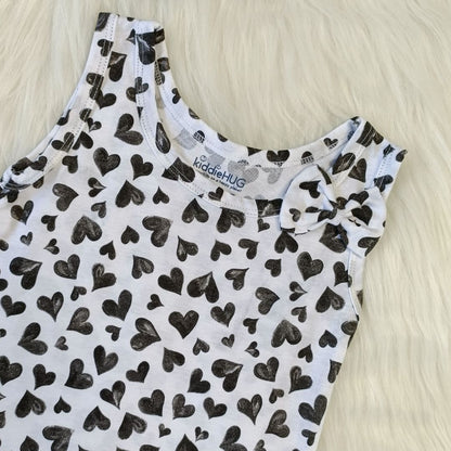 Comfy Frock - B/W Hearts
