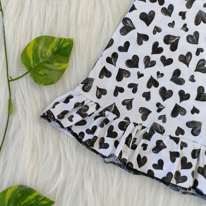 Comfy Frock - B/W Hearts