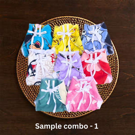 4-layer Cotton Padded Nappies Combo - Pack Of 8