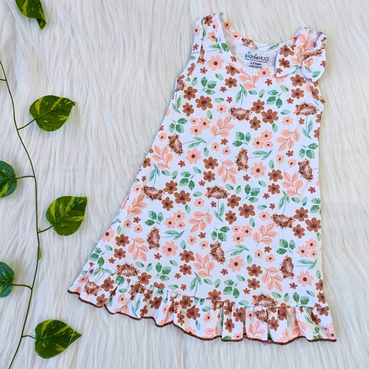 Comfy Frock - Brown Flowers