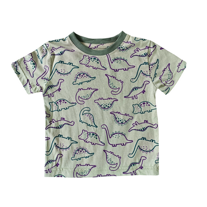 Top & shorts - Green dino