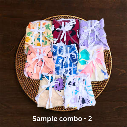 4-layer Cotton Padded Nappies Combo - Pack Of 8