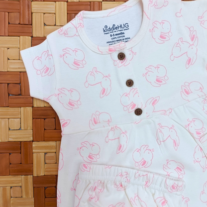 Sleeve Frock + Bloomer set - Rabbit