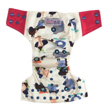 Freesize cloth diaper - Wheels&Wings (6kg-17kg) - Day and night usage
