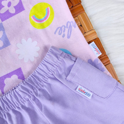Drop shoulder frill Co-ord set - Lavender