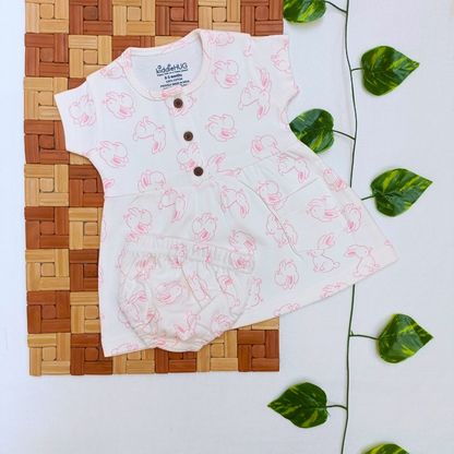 Sleeve Frock + Bloomer set - Rabbit