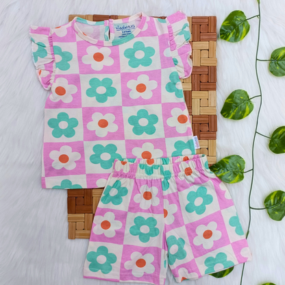 Frill Co-ord set -  Flowers