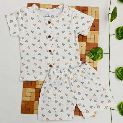 Sleeve Jabla + Shorts set - Teddy Print
