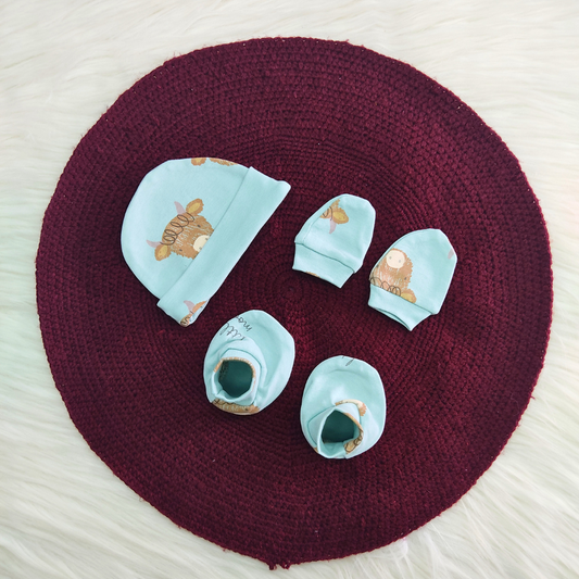 Cotton Cap-Mittens-Booties- Little King