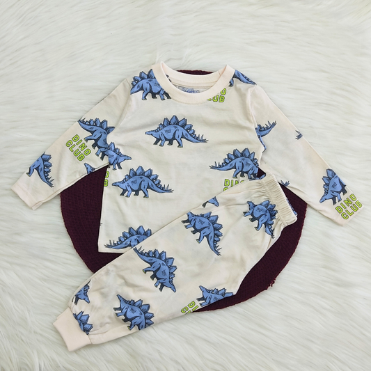 Printed Cotton Pyjama set - Dino Club