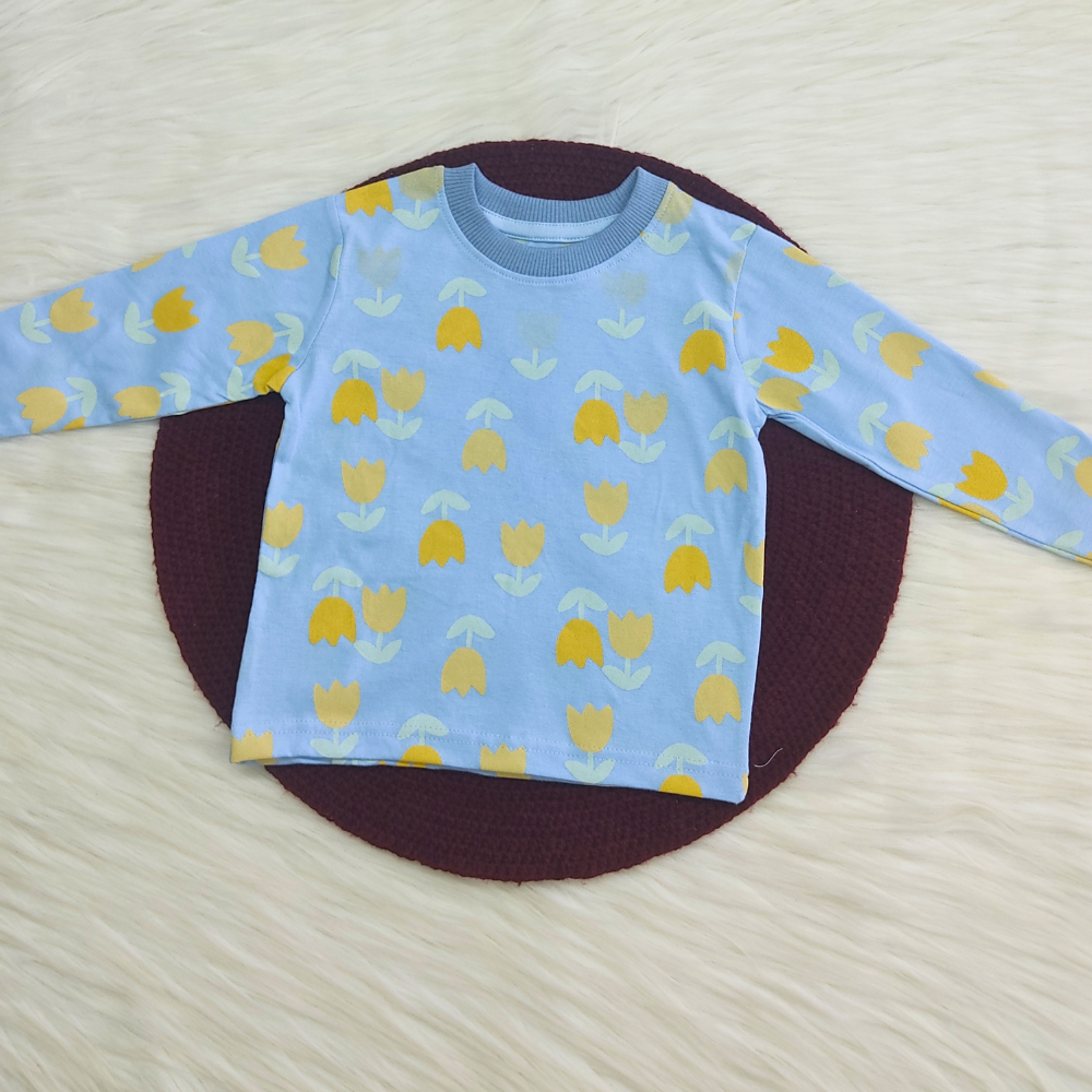 Printed Cotton Pyjama set - Blue Tulip