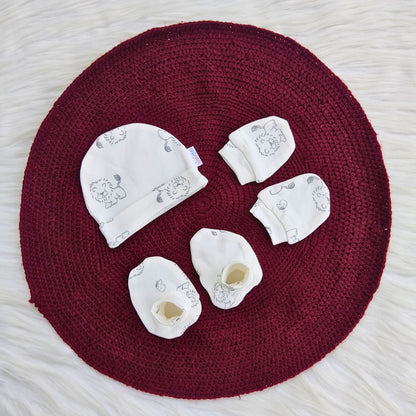 Cotton Cap-Mittens-Booties- Baby Roar