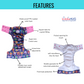 Freesize cloth diaper - Patterns (6kg-17kg) - Day and night usage