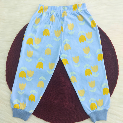 Printed Cotton Pyjama set - Blue Tulip