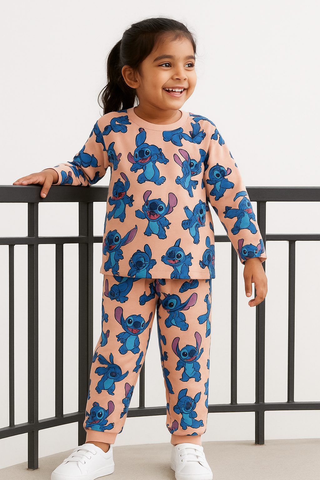 Printed Cotton Pyjama set - Peach Stitch