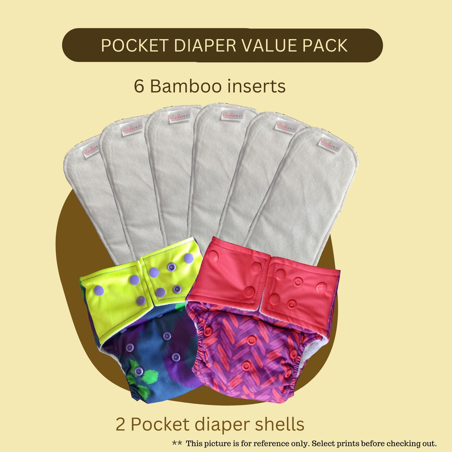 Pocket Diaper Value Pack - (2 Diapers + 6 Inserts)