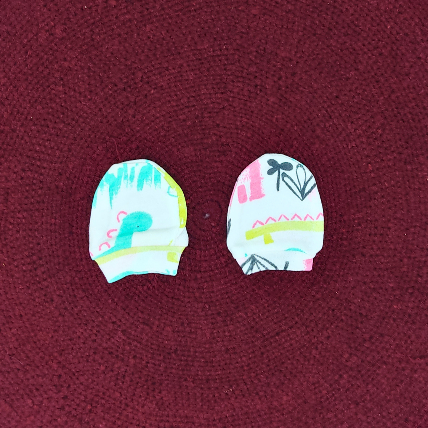 Cotton Cap-Mittens-Booties- Baby Dinos