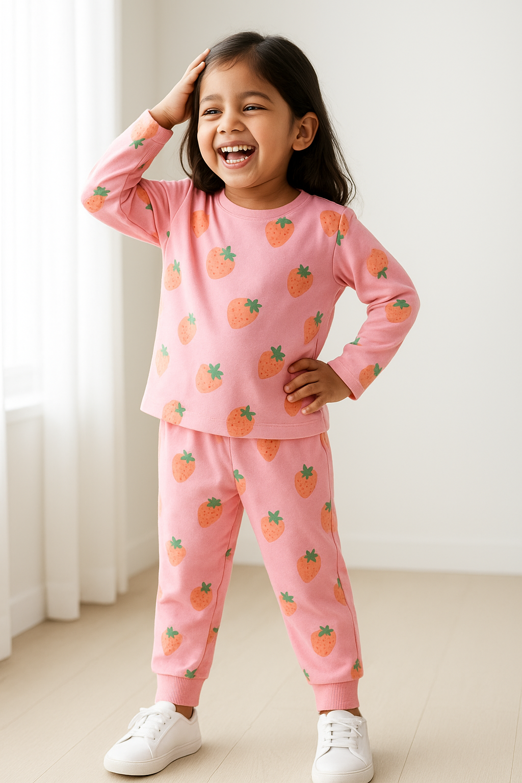 Printed Cotton Pyjama set - Strawberry
