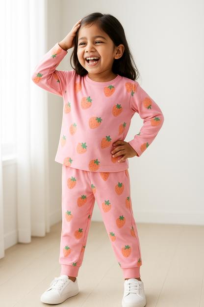 Printed Cotton Pyjama set - Strawberry