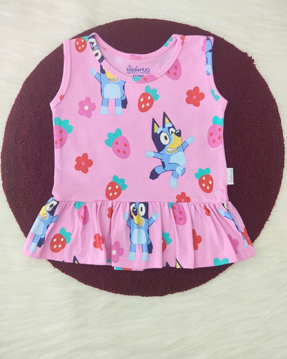 Sleeveless Top & shorts set - Bluey Strawberry