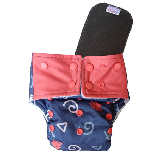 Freesize cloth diaper - swirls & cuddles  (6kg-17kg) - Day and night usage