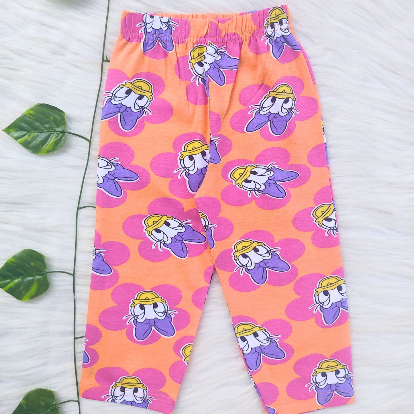 Frill sleeve top & Full pant set - Peach Pop