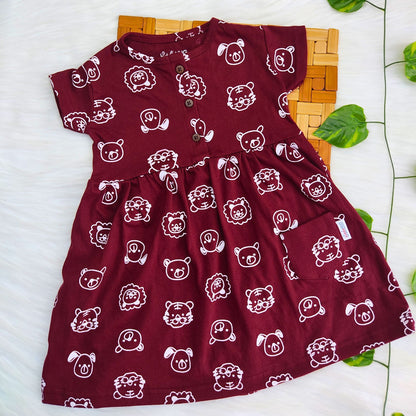 Comfy Frock - Maroon cubs