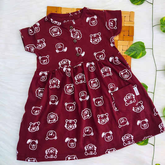 Comfy Frock - Maroon cubs