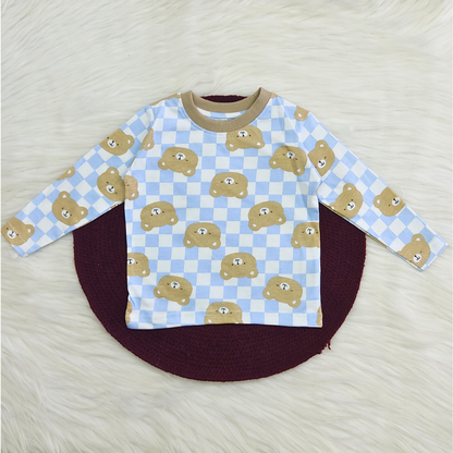Printed Cotton Pyjama set - Teddy Check