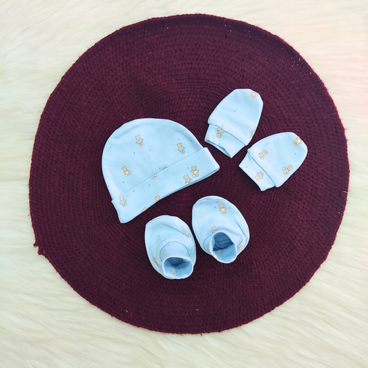 Cotton Cap-Mittens-Booties-Tiny Cub