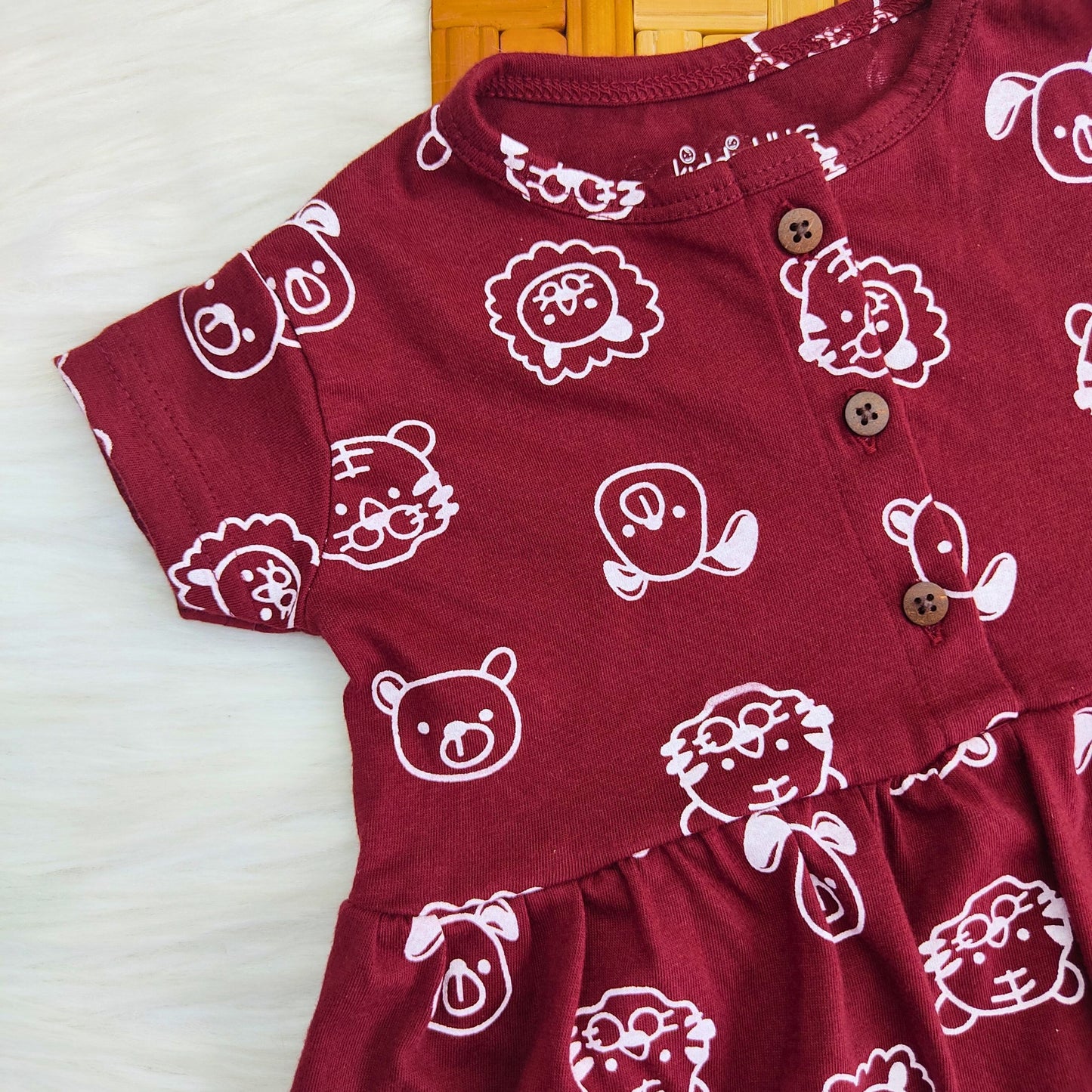 Comfy Frock - Maroon cubs