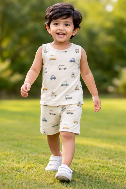 Sleeveless Top & shorts set - Vehicles
