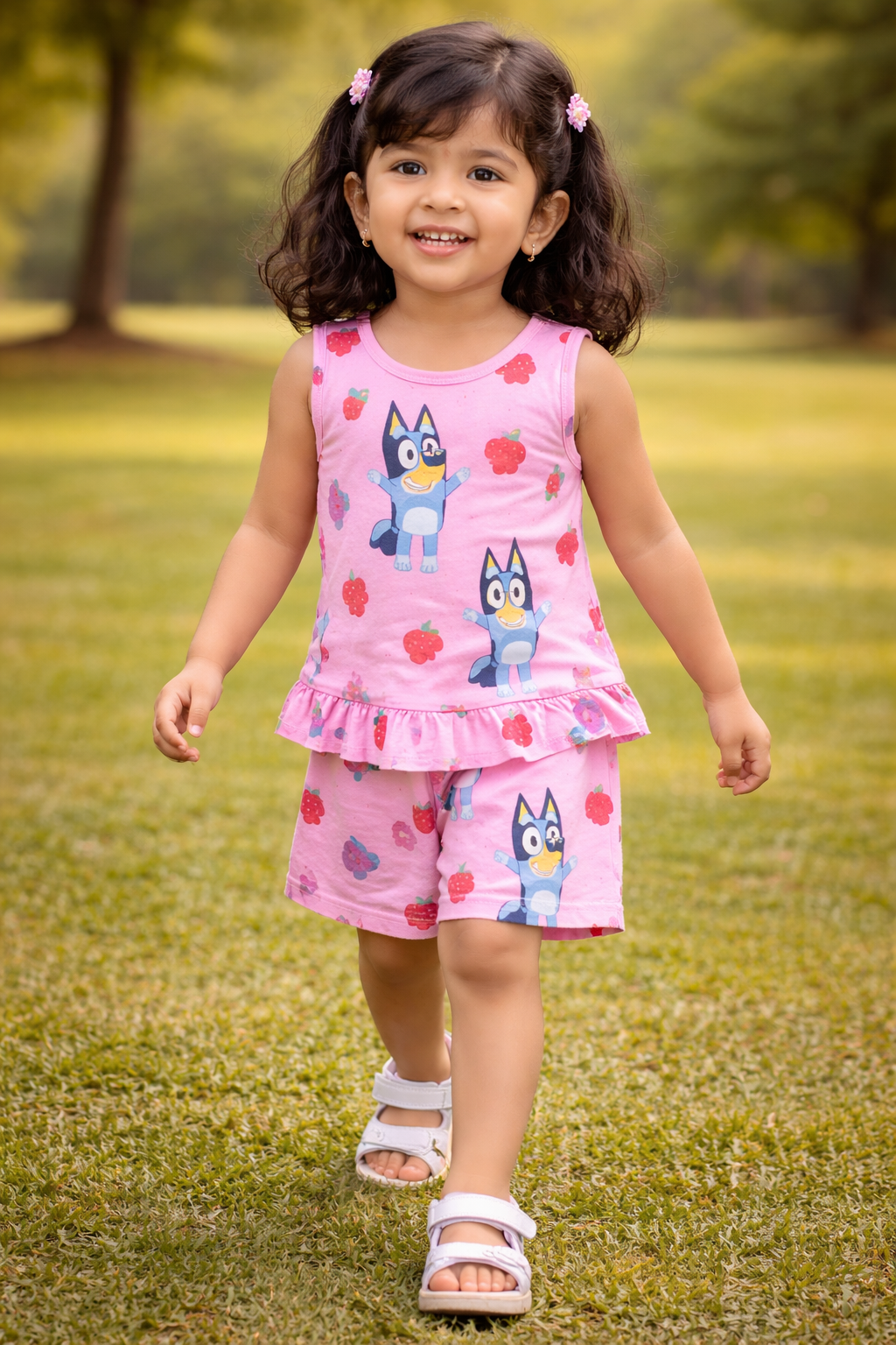 Sleeveless Top & shorts set - Bluey Strawberry