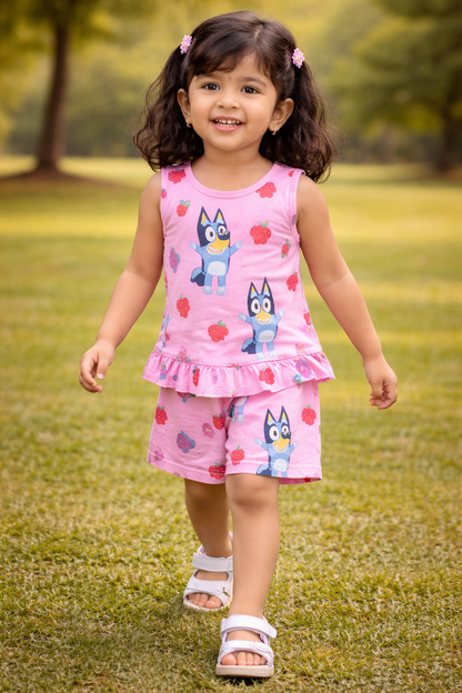 Sleeveless Top & shorts set - Bluey Strawberry