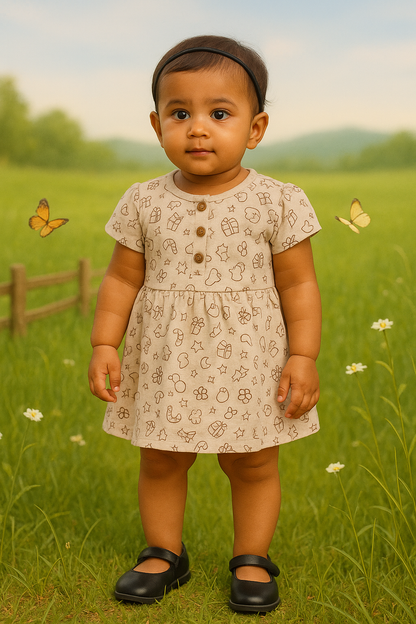 Sleeve Frock + Bloomer set - Christmas Joy