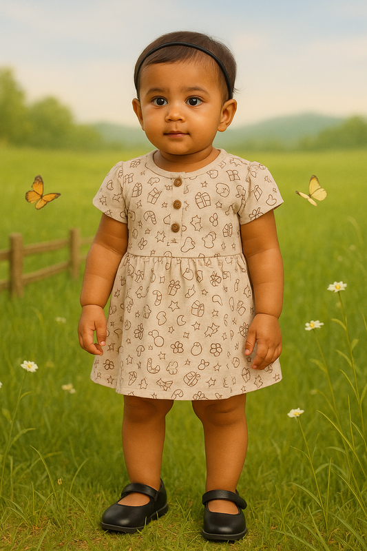 Sleeve Frock + Bloomer set - Christmas Joy