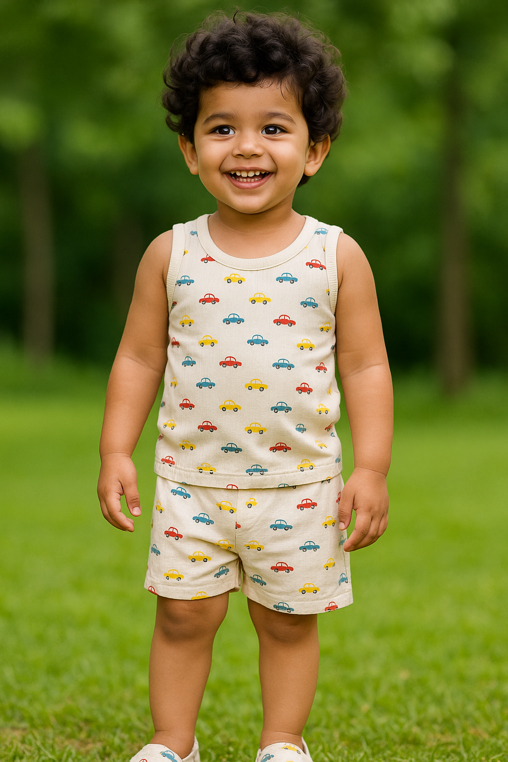 Sleeveless Top & shorts set - Cars