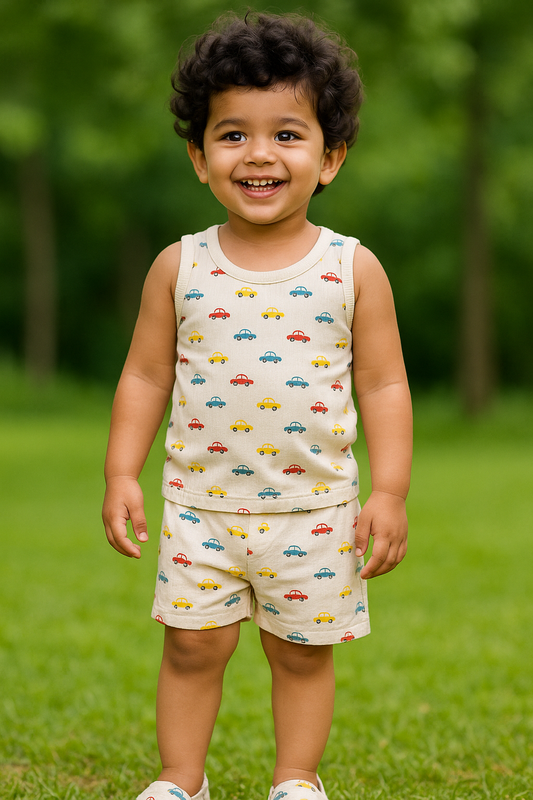 Sleeveless Top & shorts set - Cars