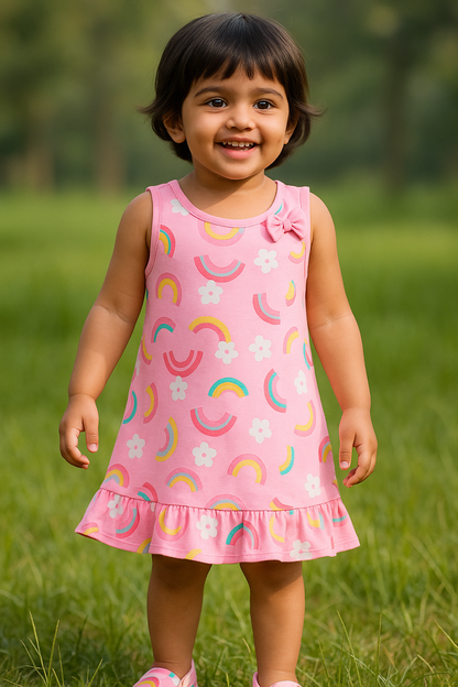 Comfy Frock - Pink Rainbow