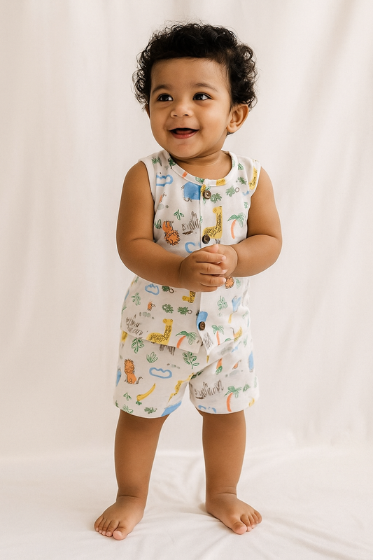 Sleeveless Jabla + Shorts set - Animals