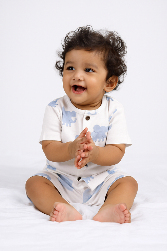 Sleeve Jabla + Shorts set - Elephants