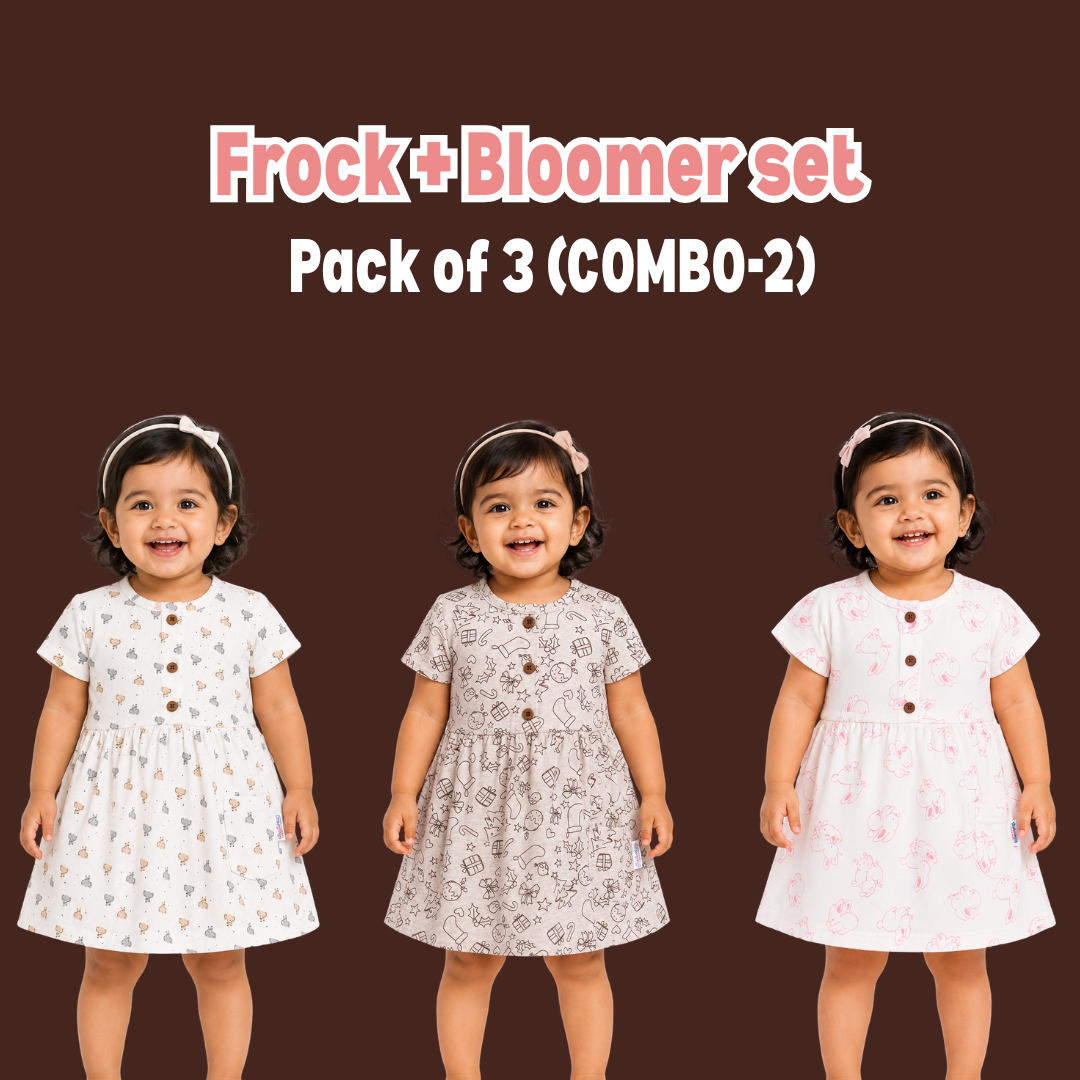 Sleeve Frock + Bloomer set - Combo 2